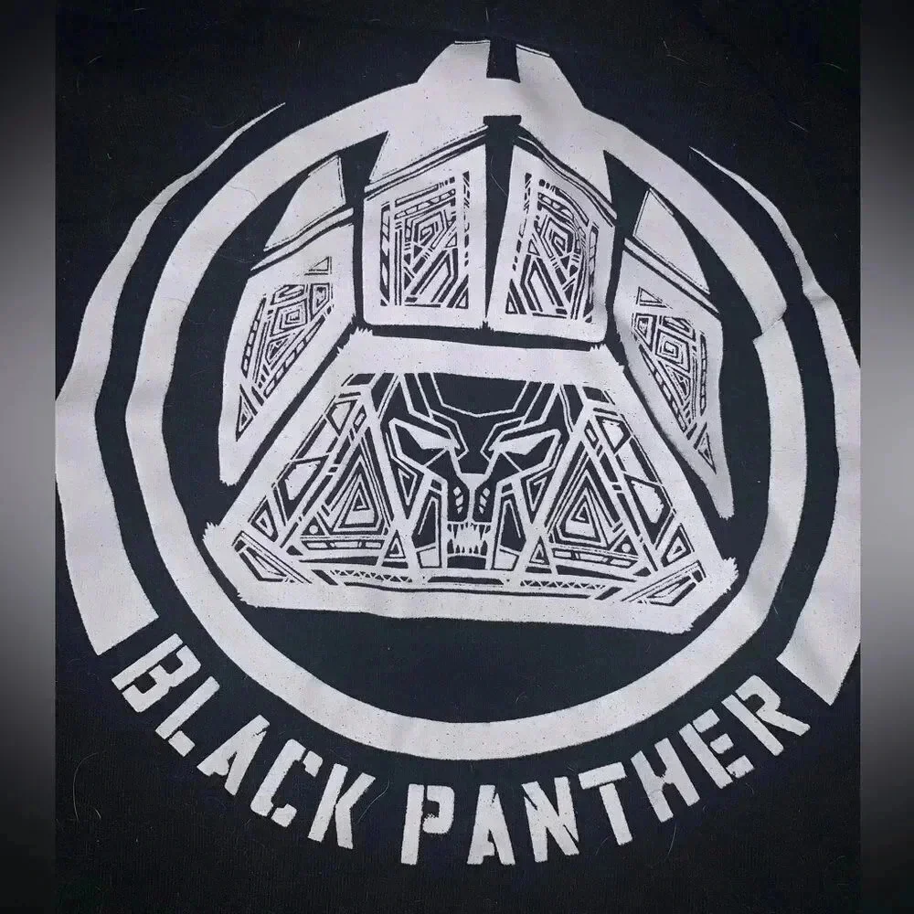 Blank Panther Dog T-Shirt Retro Wakanda - Black & Purple Marvel